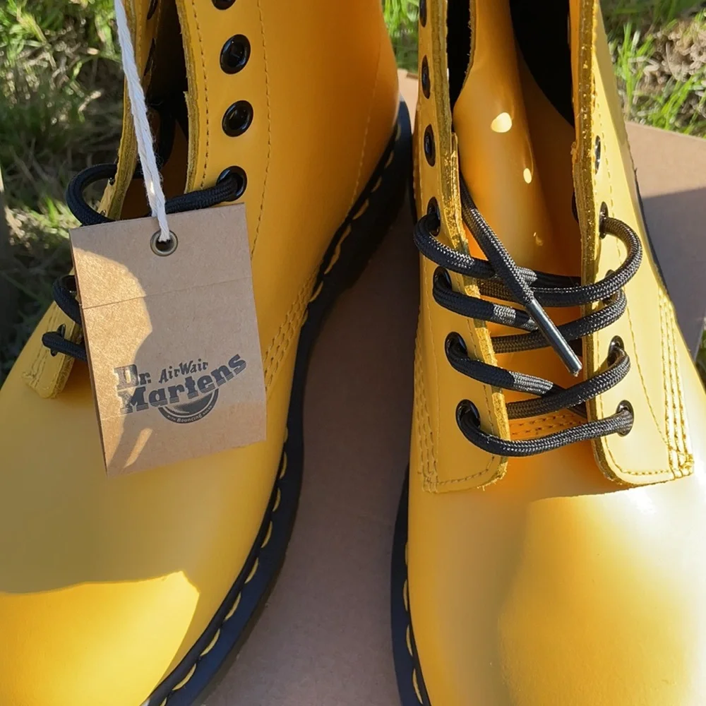 Dr. Martens 1460 Eye Lace/up  Boots Yellow - Picture 11 of 13
